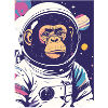 Astronauts chimpanzee in space