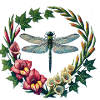 Dragonfly Floral Wreath Frame