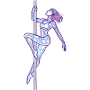 Line Art Woman Pole Dance Illustration Gift