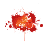 Bike splashed in orange paint