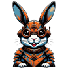 Steampunk Bunny in Orange Gear