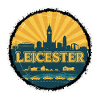 Leicester City Skyline Retro Sunset Badge
