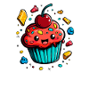 Kawaii Cupcake Cherry Icing