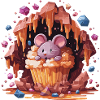 Mouse in crystal cupcake