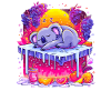 Schlafender Koala auf Neon Eiscreme