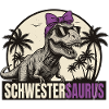 SchwesterSaurus – Cool Dino Girl Retro Style