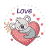Koala Heart Love Sweet