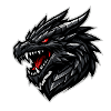 Dragon head with red eyes