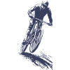 Silhouette de VTT en saut