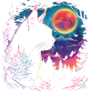 Cat sleep in neon night