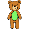 Cuddly Bear Green Belly Cartoon