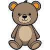 Cuddly Bear Illustration Velvet Brown