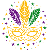 Carnival Mask with Feathers & Stars