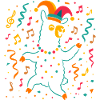 Dancing Carnival Alpaca with Jester's Cap