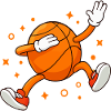 Funny Basketball Mascot Cartoon Player