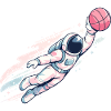 Astronaut Basketball Space Dunk Design
