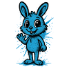 Blue Splash Bunny Graphic