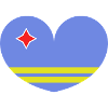 Aruba flag heart