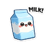 Kawaii Milchcarton Sticker Design