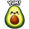 Kawaii Avocado YUM Motif