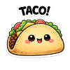 Kawaii taco with a cute face