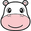 Hippopotamus Head Face Mask Smile