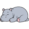 Sleeping Hippopotamus Tired Lazy Vector