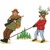 Forest Tug Duo: Hunter & Deer