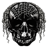 Skull with Mesh Pattern Dreadlocks