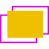 Cadre jaune et fuchsia en quinconce
