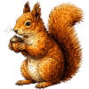 Cute squirrel with nut – animal illustration
