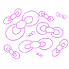 Flowing bows in purple