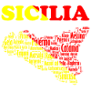Sicily souvenir t-shirt with map and colors