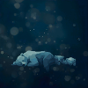 Blue Night Geometric Polar Bears