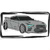 Sports Car Silhouette Neon Accents