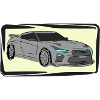 Sportwagen Neon Silhouette