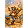 Raccoon cowboy with firefly jar