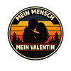 My Human My Valentine Retro Badge