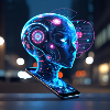 Neon Holographic AI Portrait