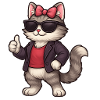 Cool cat with leather jacket