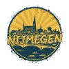 Nijmegen City Skyline Retro Sunset Badge