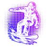 Classic snowboard motif