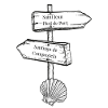 Camino Signpost Shell Illustration