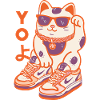 Lucky Cat Streetwear Pose de baskets