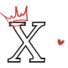Buchstabe x Herzkrone
