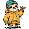 Graffiti Sloth Hoodie Streetwear