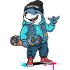 OceanTribe Shark with Skateboard