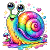Rainbow Snail in a Magical Glow