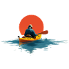 Paddlers in the sunset