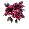 Roses in Neon-Noir Style